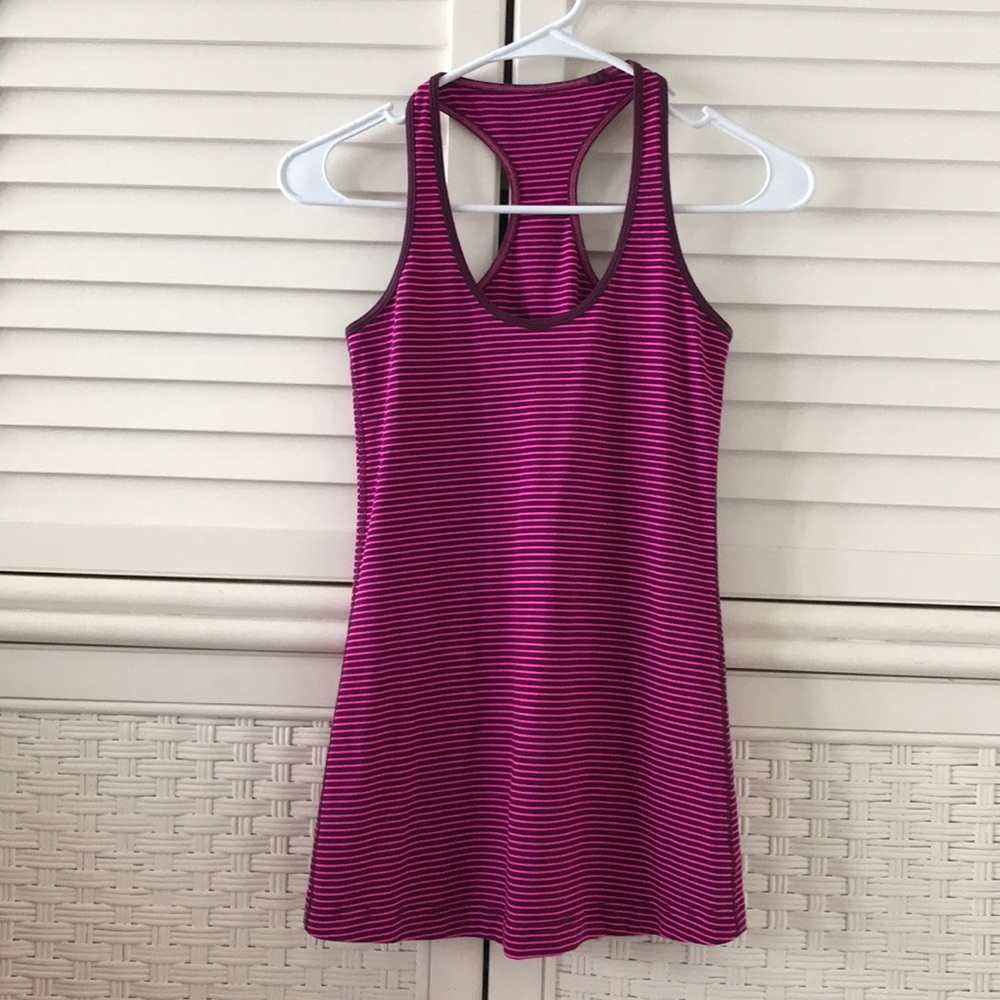 Lululemon athletica tank top 6 pink stripes racerback